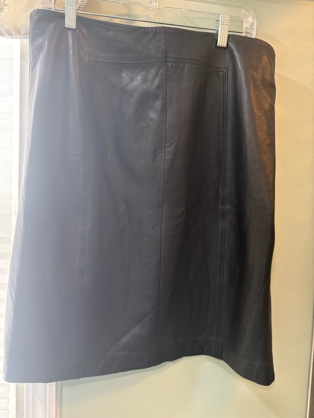 LOFT Black Faux Leather Skirt